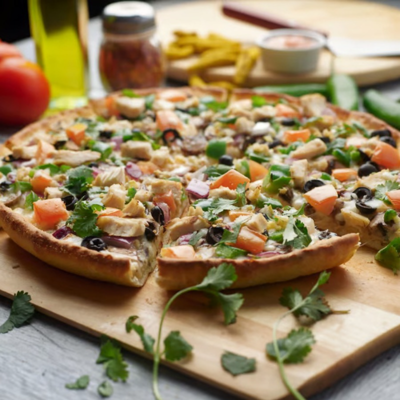 GF Halal Indian Garlic Chicken Pizzatwist.