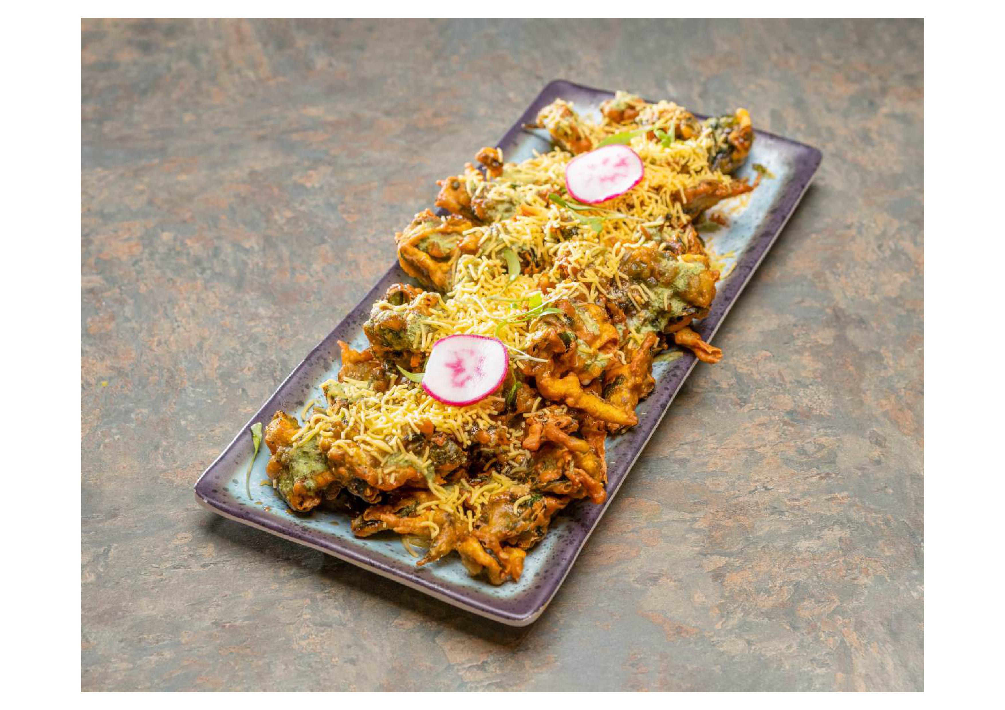 Spinach Pakora Chaat.