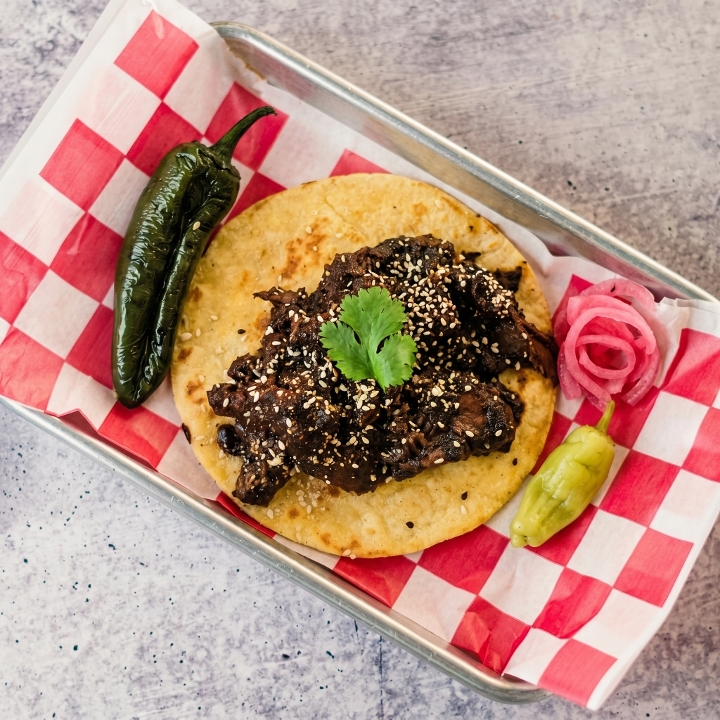 Smoked Chicken Mole Taco.