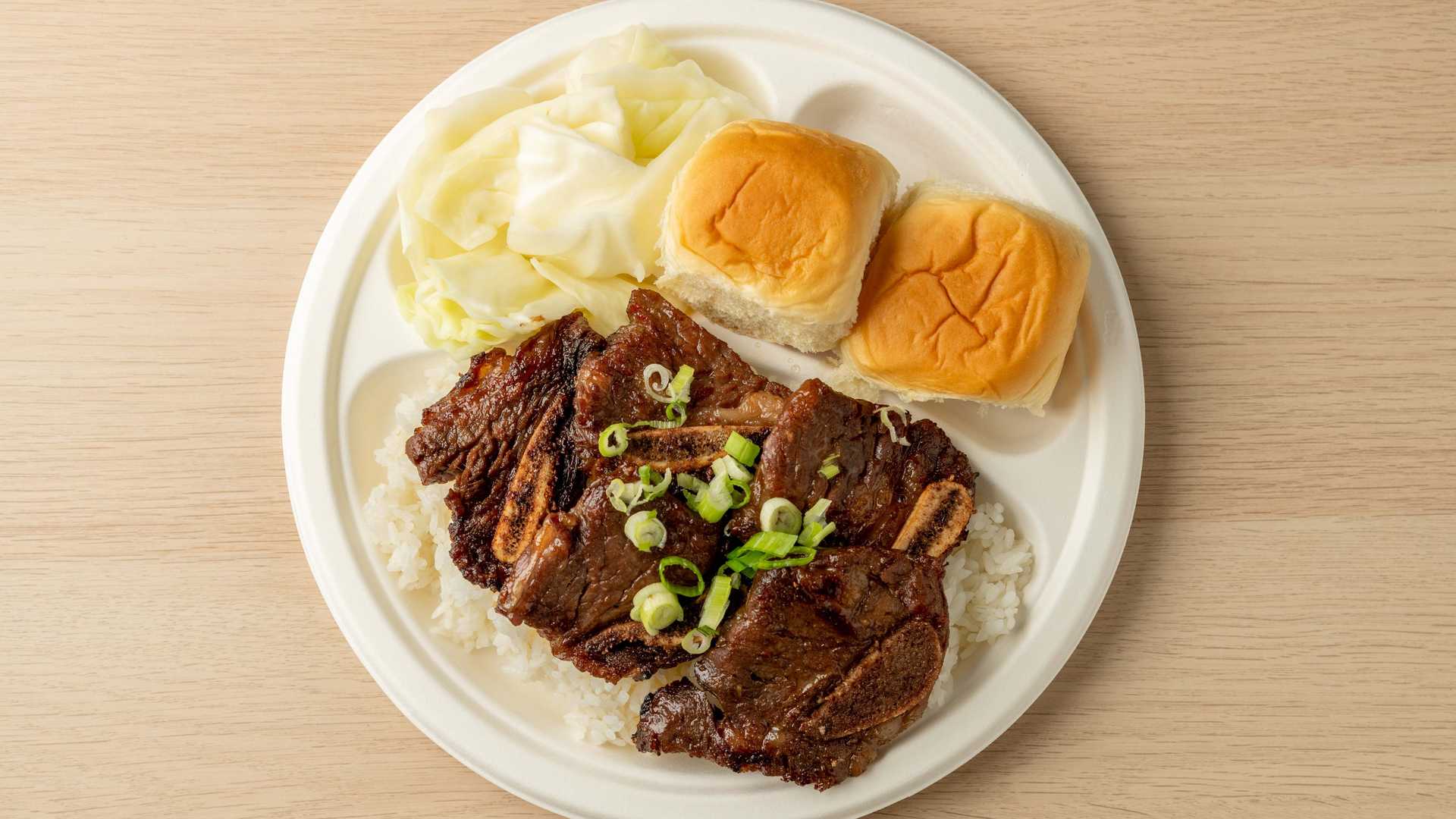 Kalbi Short Ribs Plate Lunch.