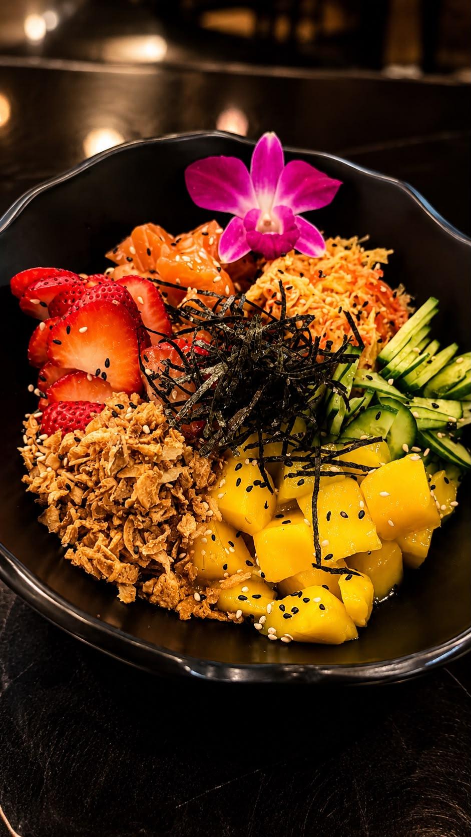 Salmon Tropical Poke Bowl.