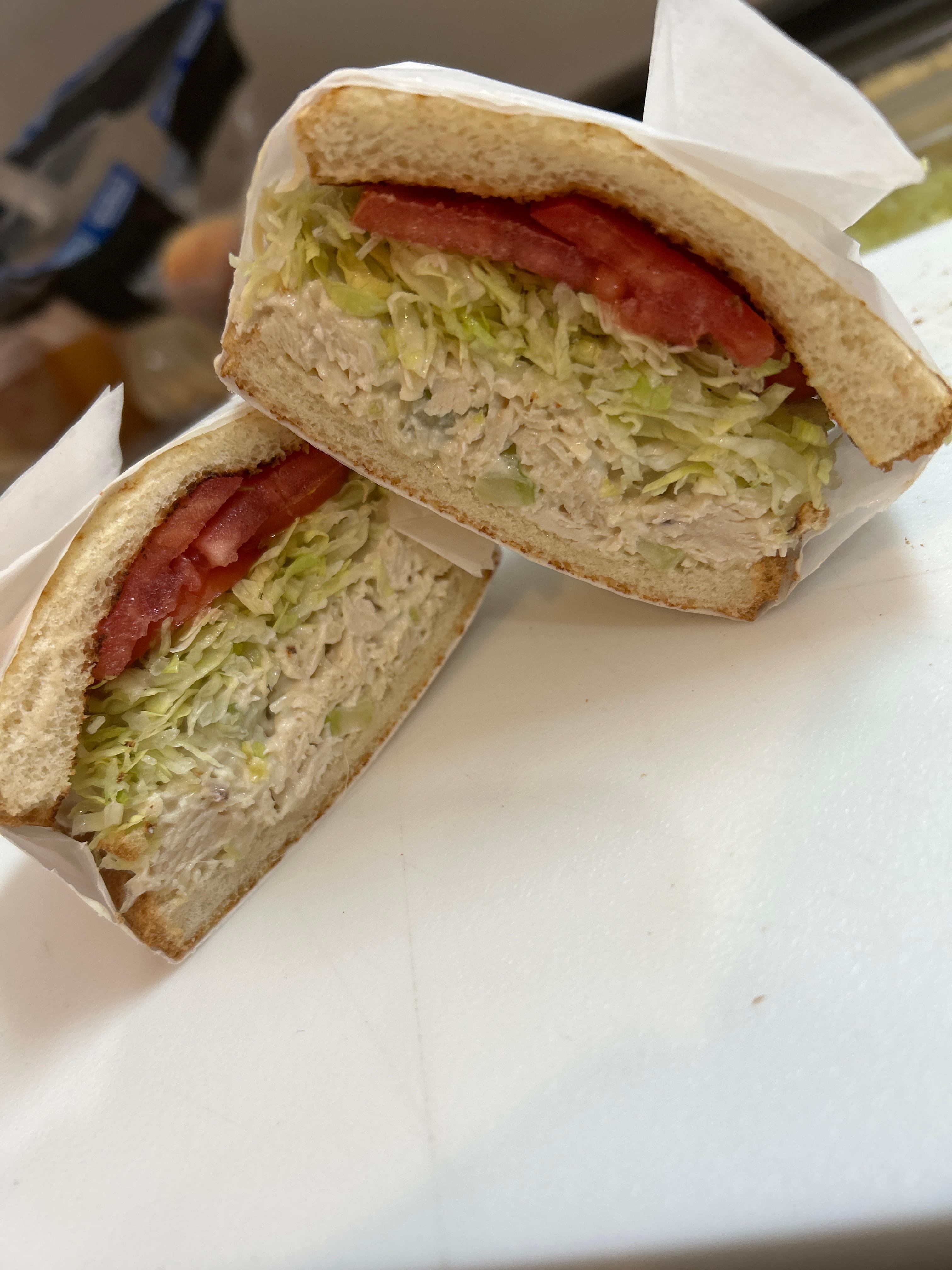 Chicken Salad Sandwich on Slice.