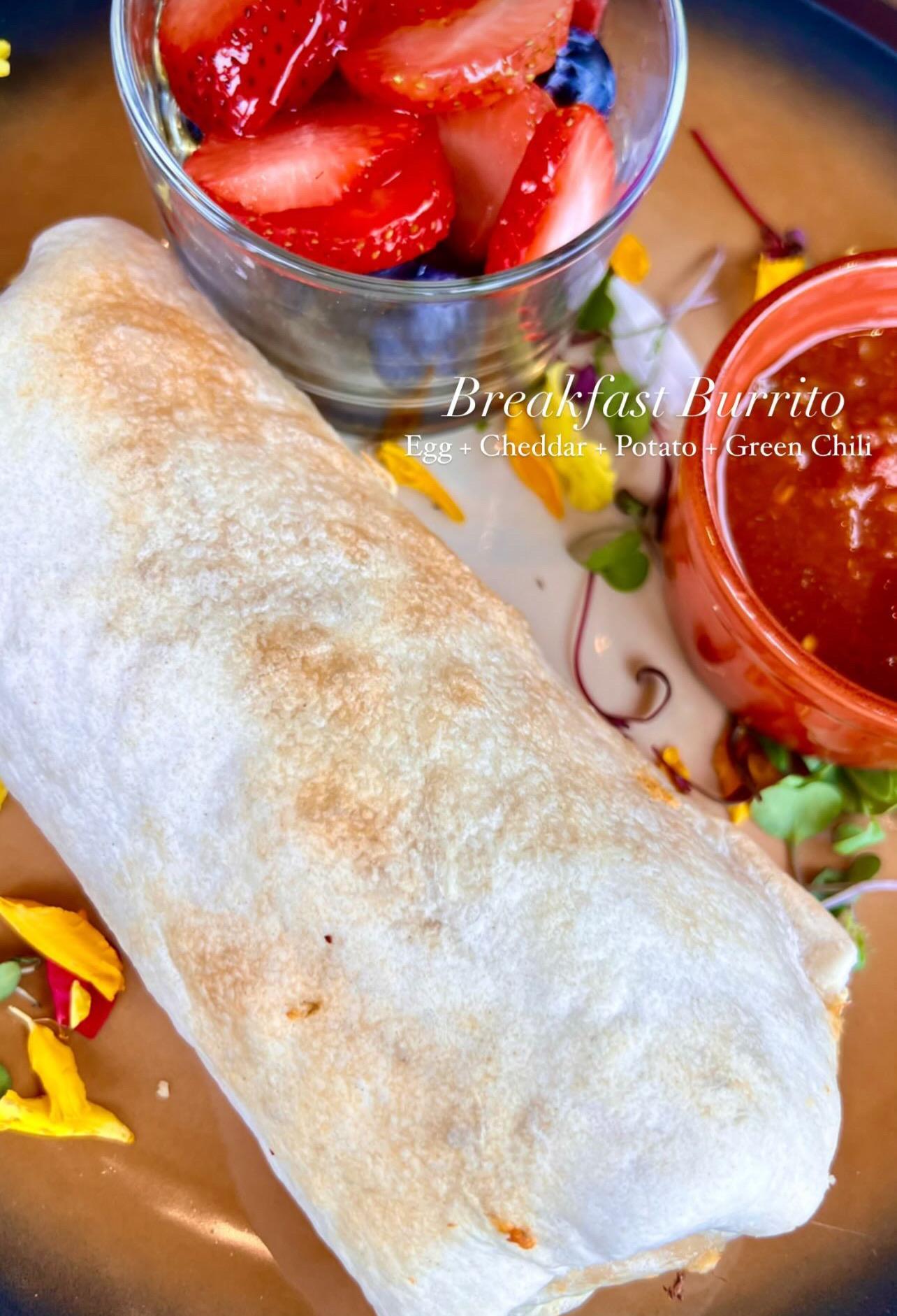 Egg, Cheese & Potato Breakfast Burrito.