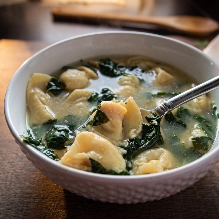 Stracciatella Tortellini Soup.