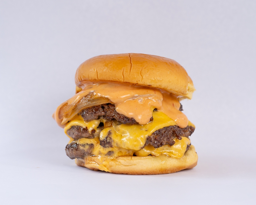 YoYo Triple Smash Burger.