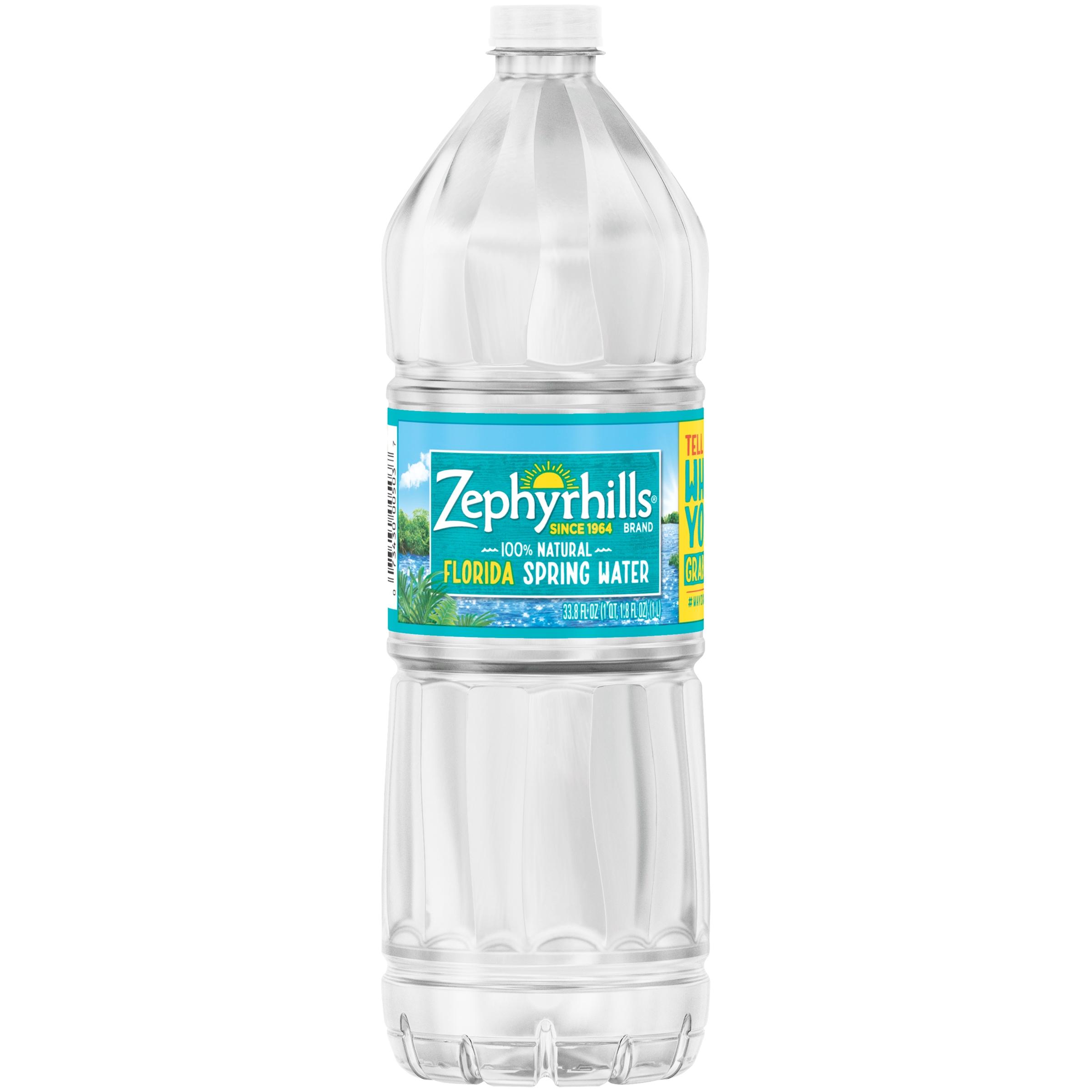 Zephyrhills Brand 100% Natural Spring Water, 1 L - 33.8 Oz.