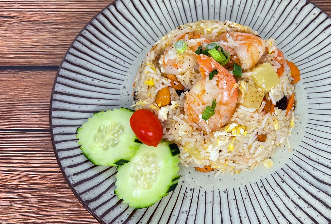 L= Pineapple Fried Rice.
