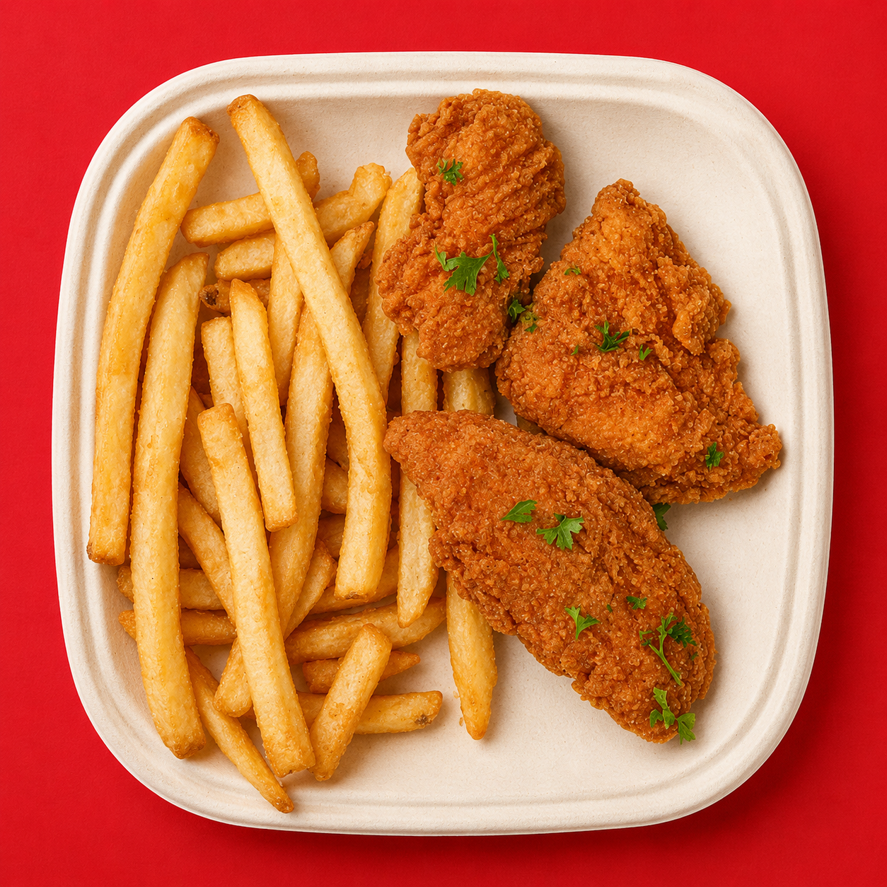 Chicken Tenders with Fries.