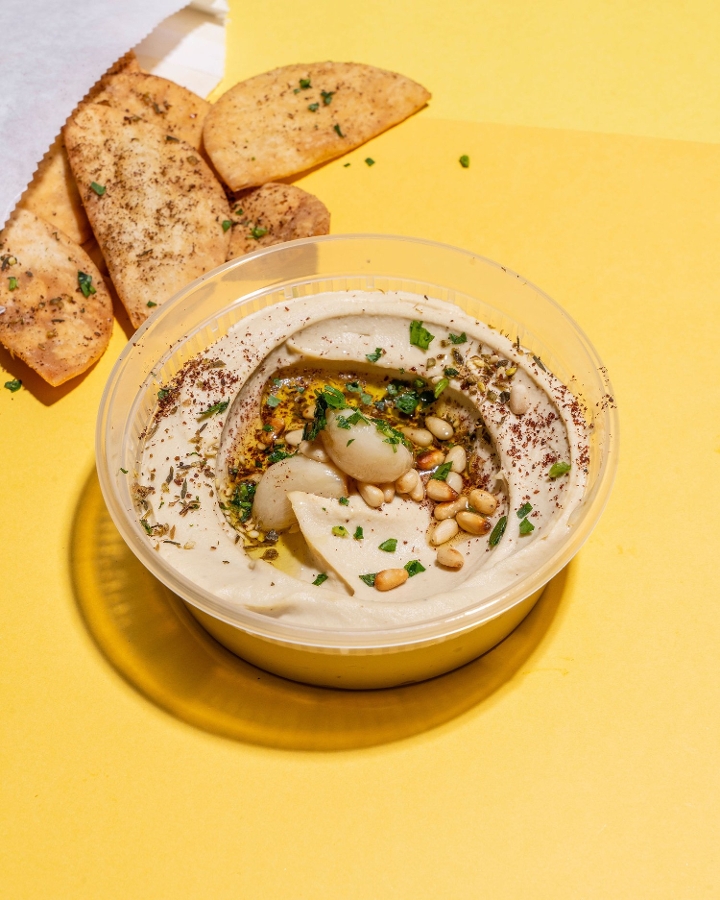 Roasted garlic and zaatar hummus.
