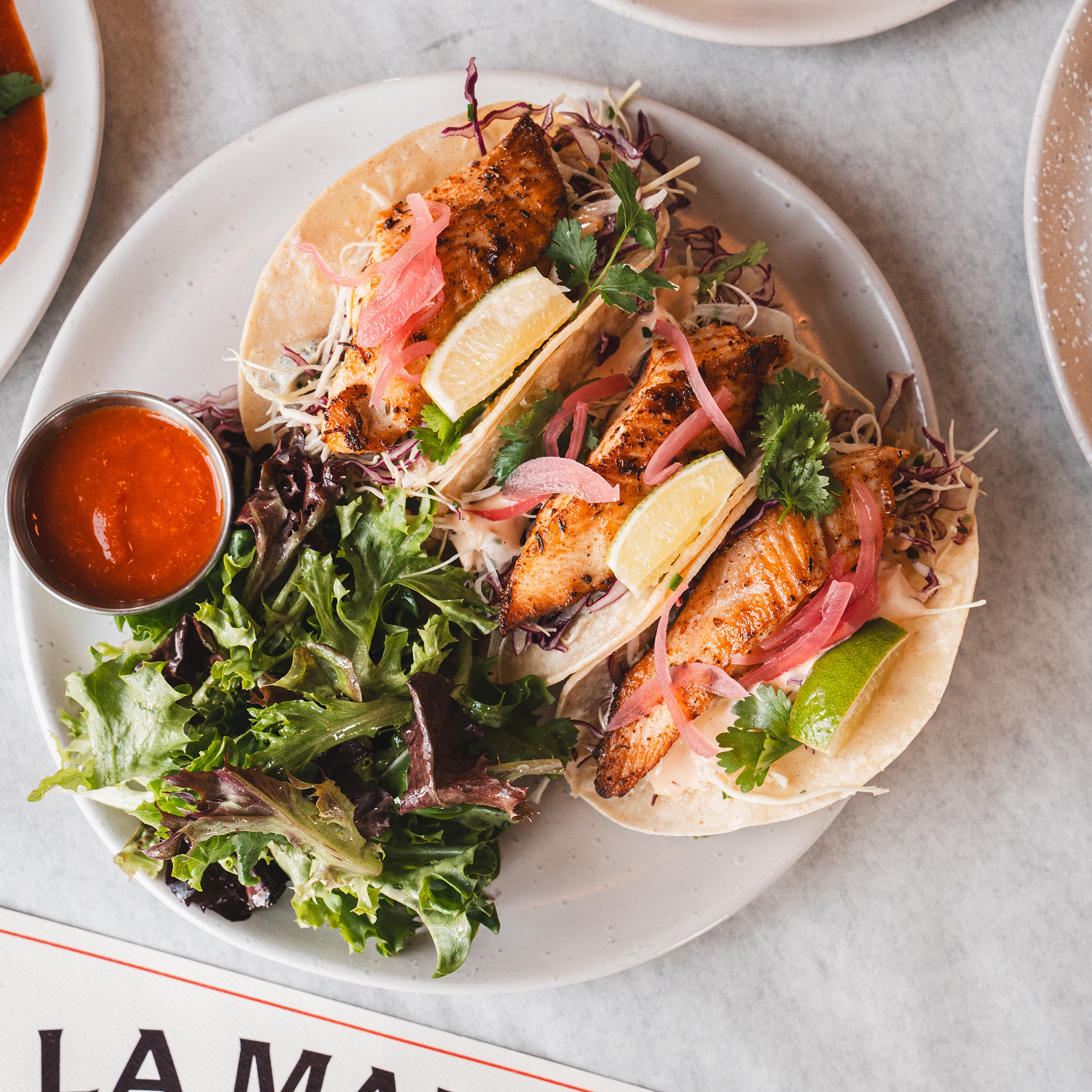 La Madre Fish Tacos.