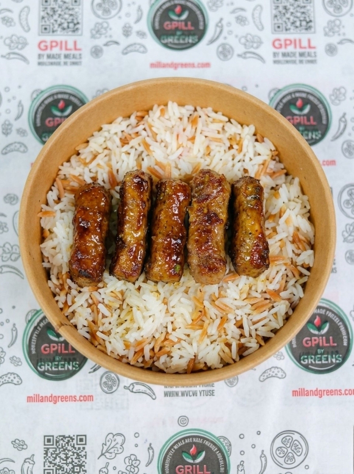 Kofte Plate with rice or Salad.