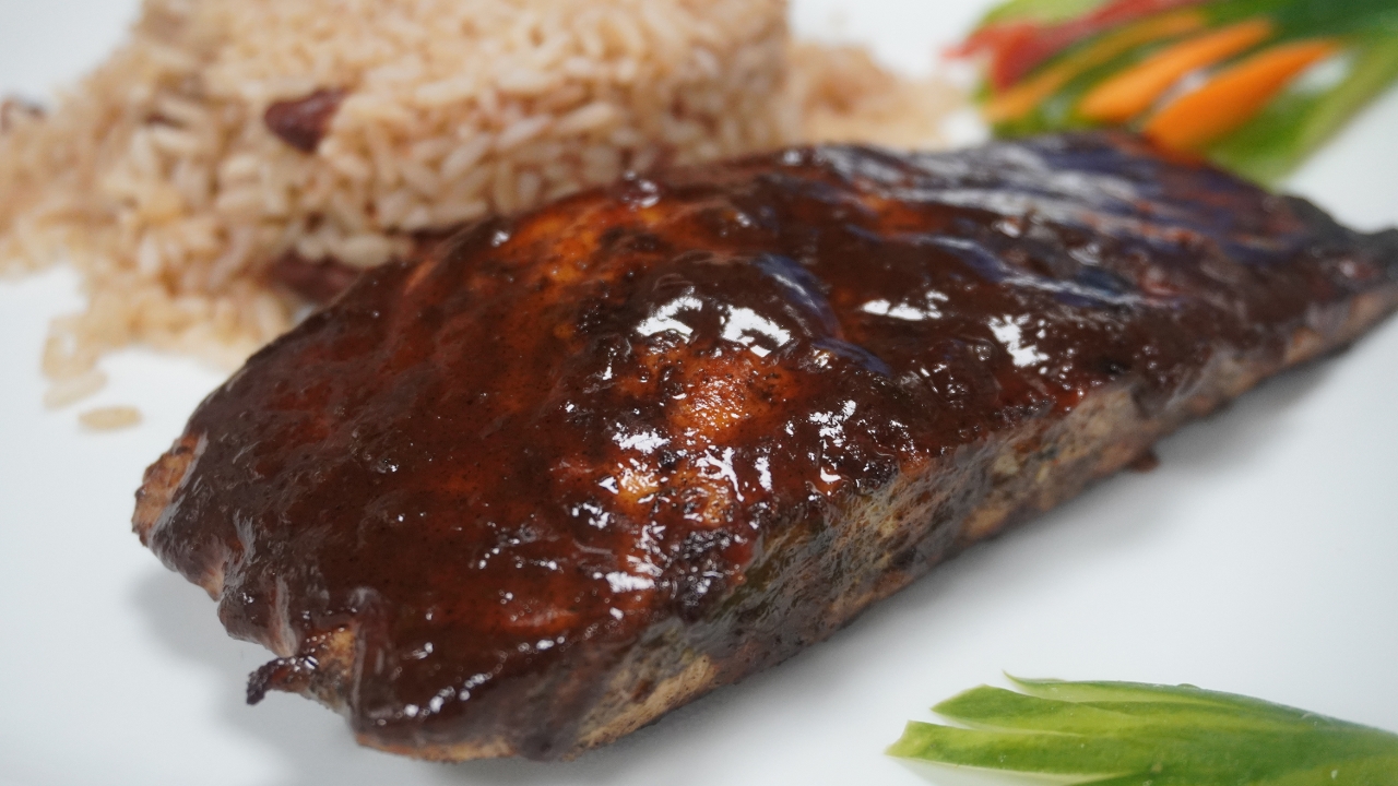 Jerk Salmon Dinner.