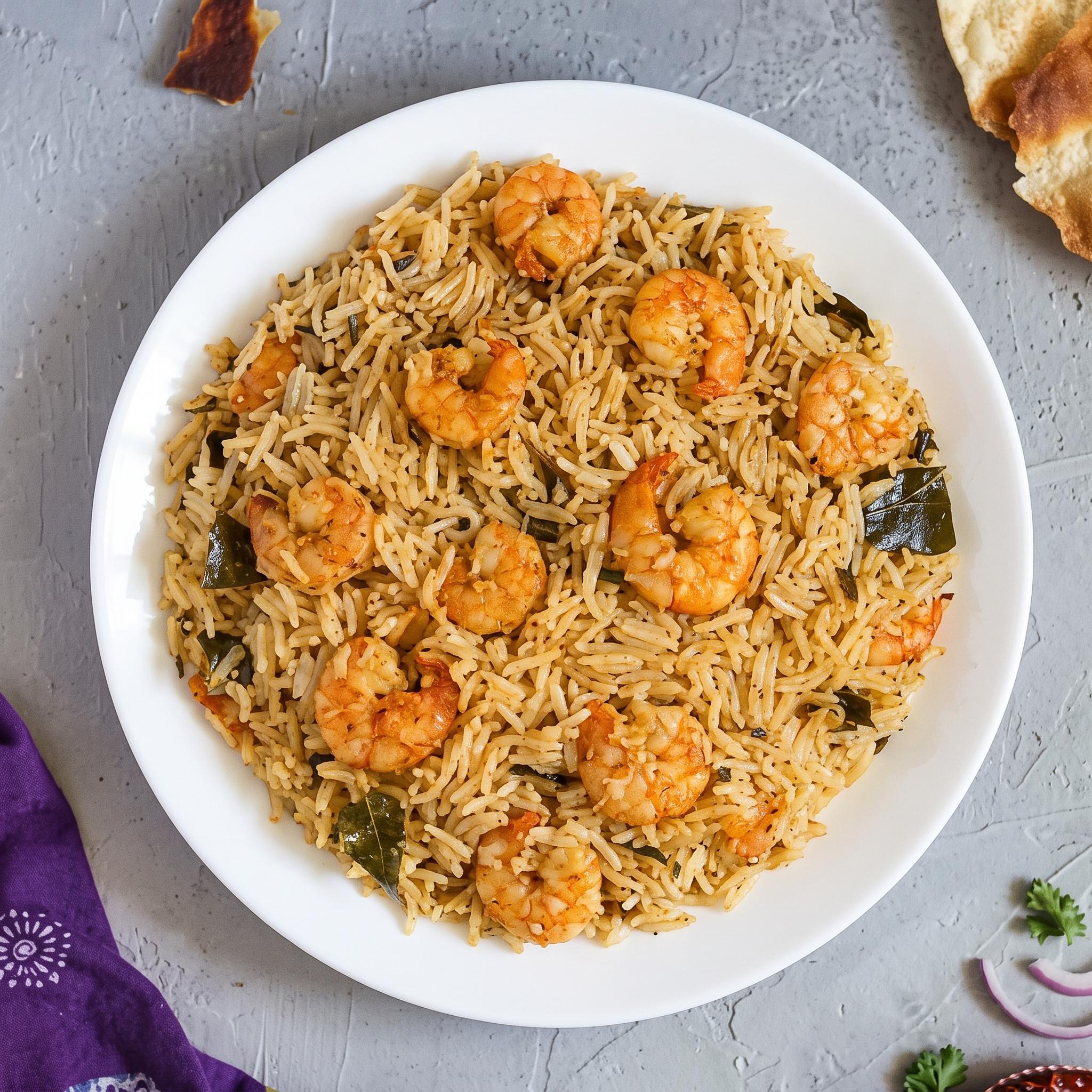 Shrimp Biryani.