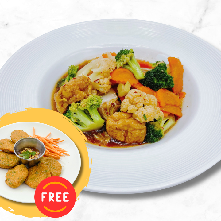 Mixed Vegetables Stir Fry (with FREE Thai Fish Cake).