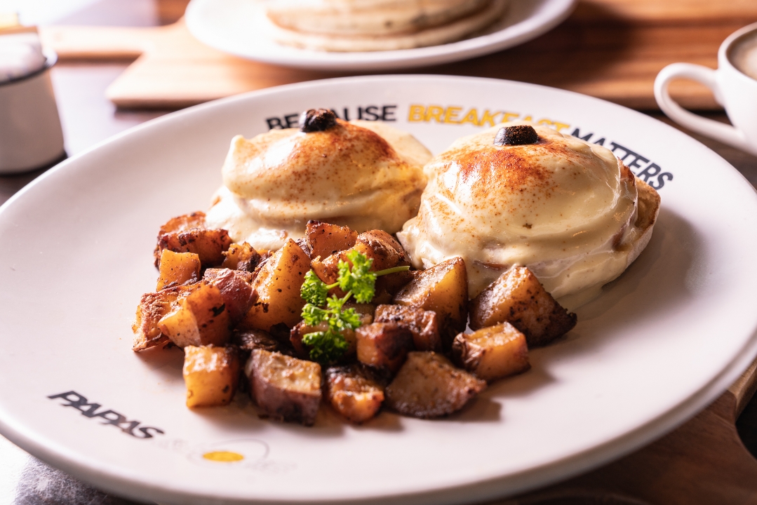 Eggs Benedict Canadian Bacon.