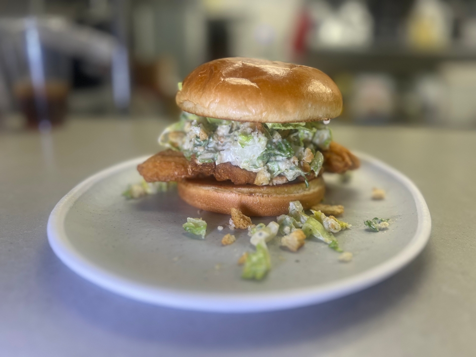 Smashed Avocado Chicken Sandwich.