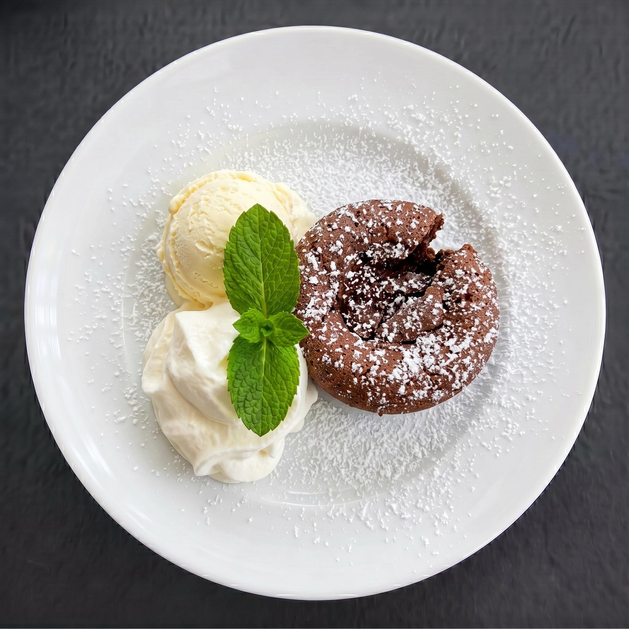 Chocolate Chocolate Served With Ice Cream.