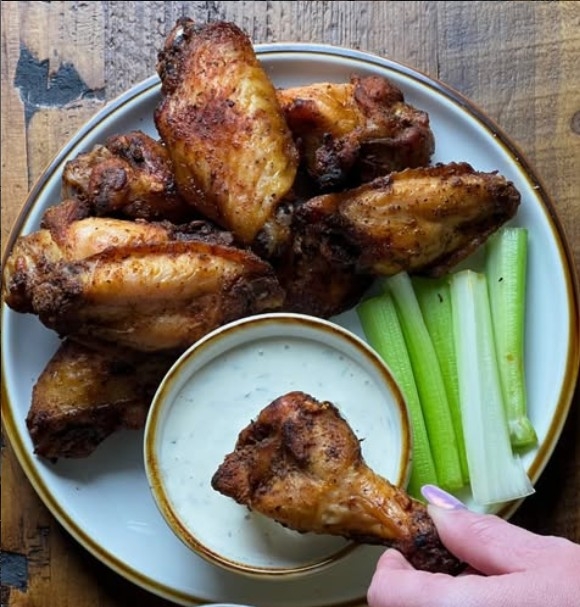 1/2 Order Spicy Baked Wings.
