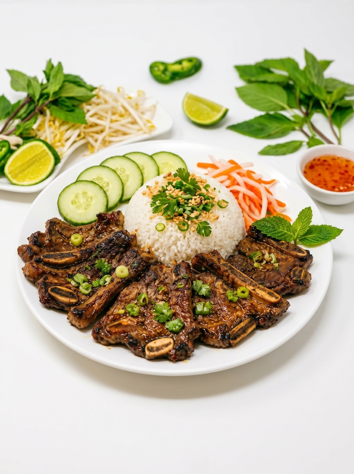 GALBI-Short Ribs Rice Combo -Com Suon Bo.
