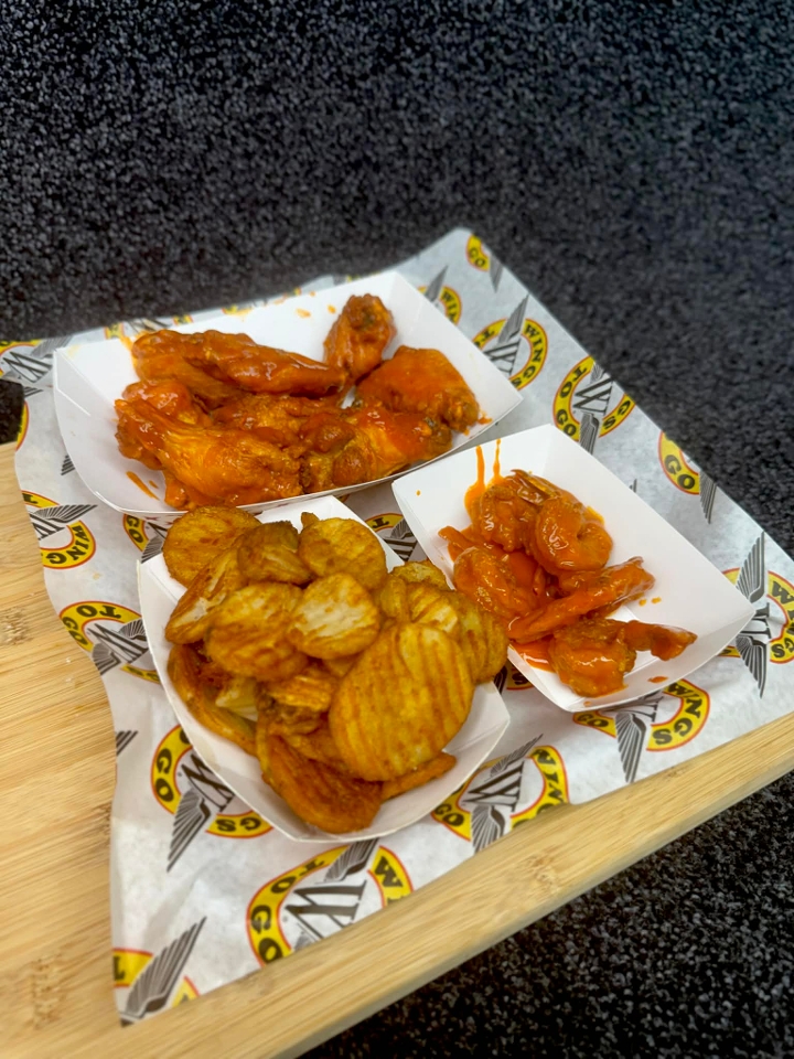 5 Shrimp, 8 Original Wings Value Meal.