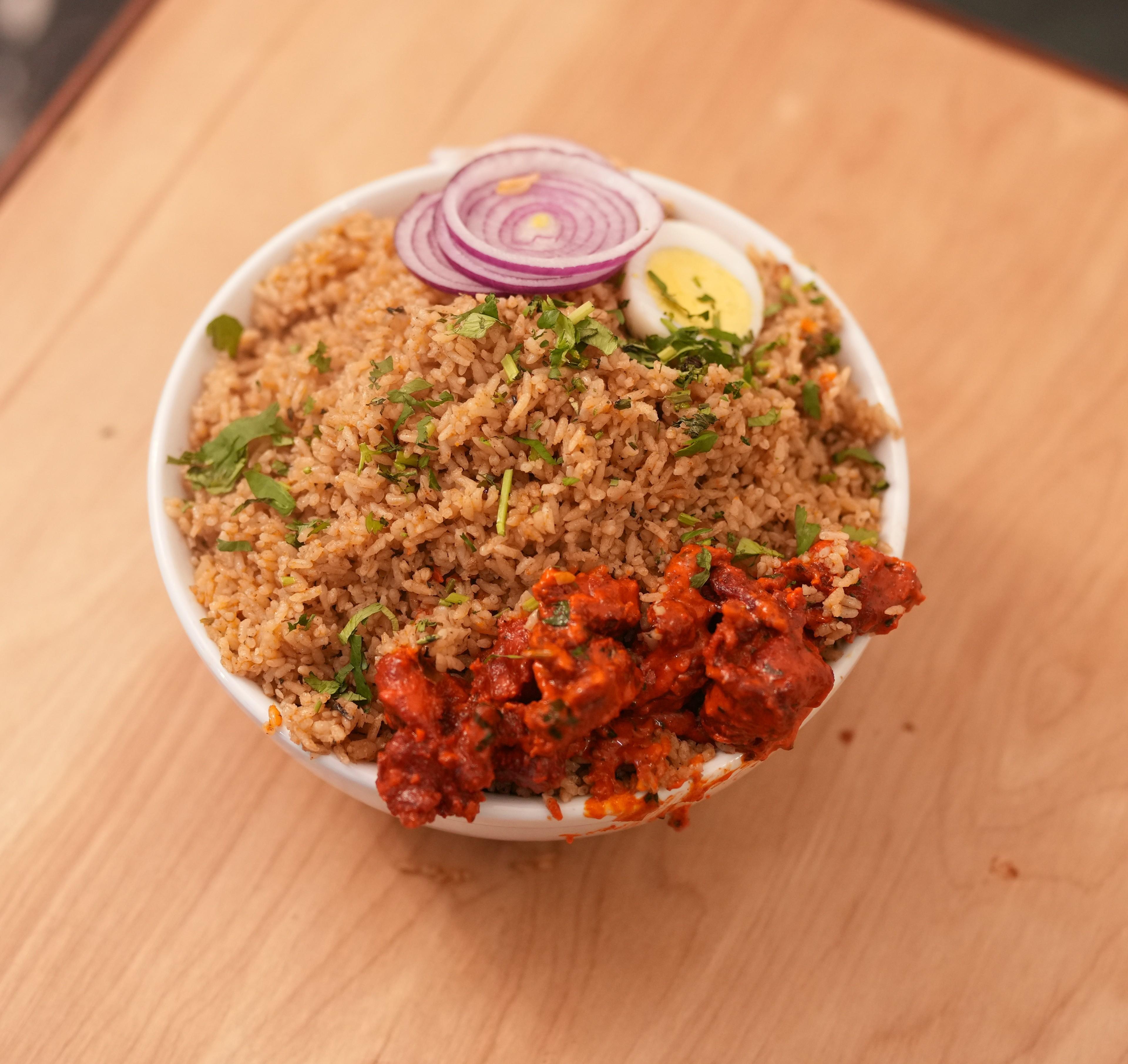 Dindigul Thalappakatti Shrimp 65 Biryani.