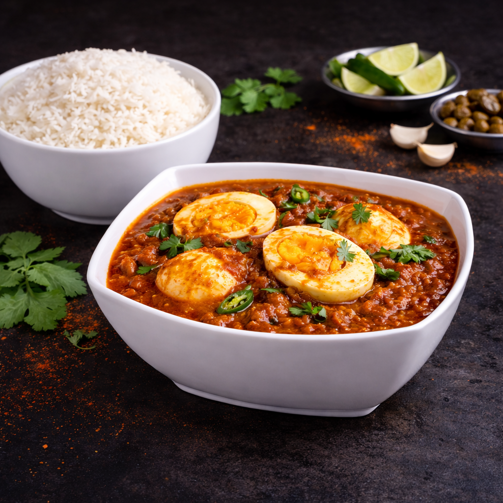 Spicy Egg Masala.