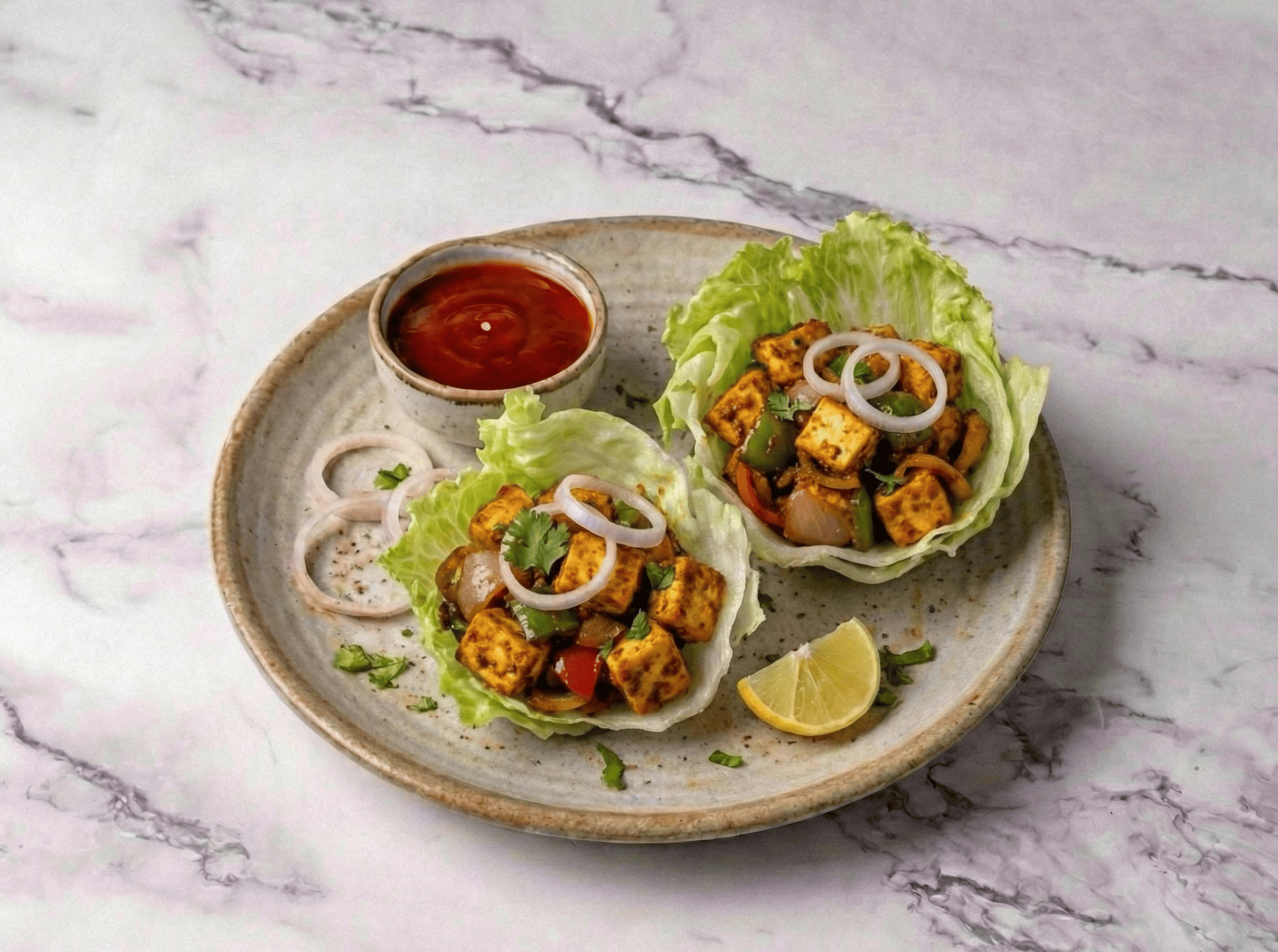 PANEER LETTUCE WRAP.
