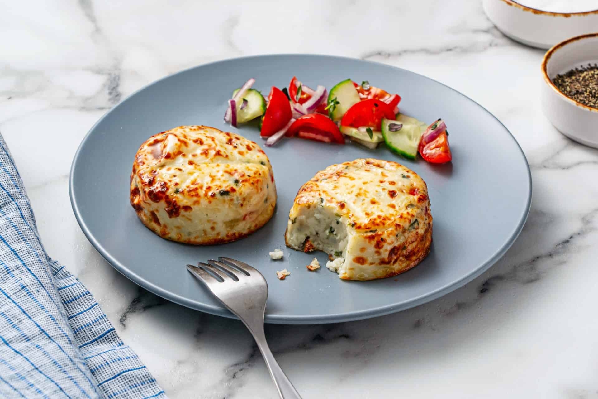 Sous Vide Egg Bites, Egg White with Cheese Trio & Roasted Red Pepper.