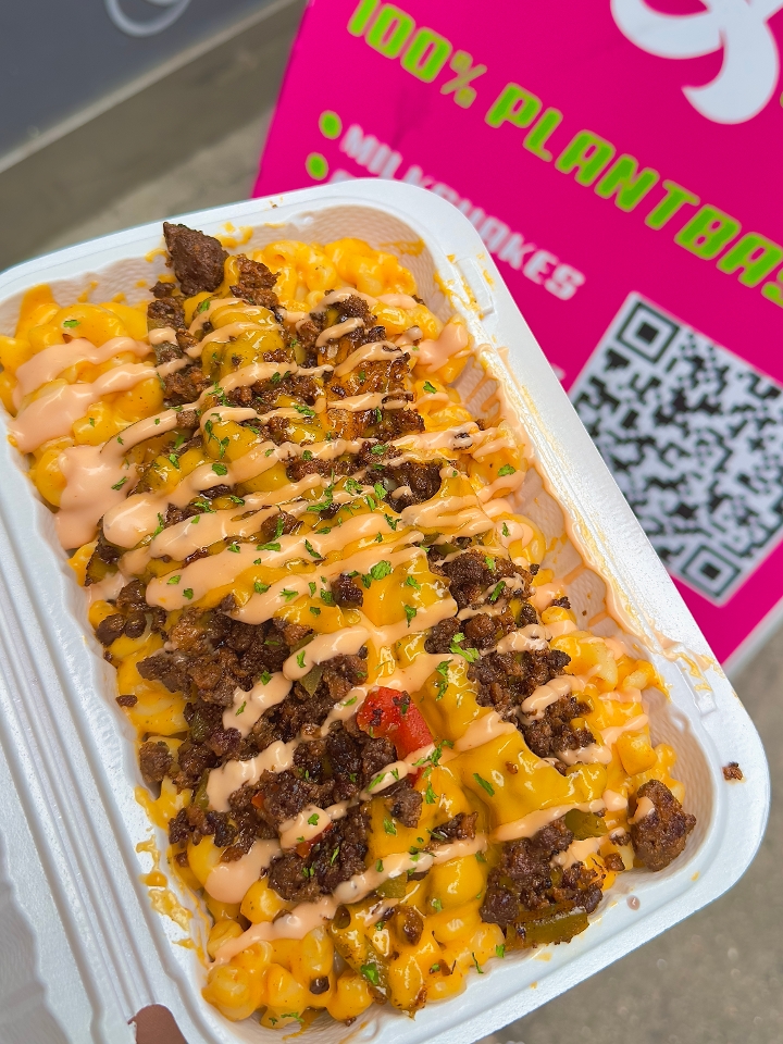 Chopped Cheese Mac Bowl.