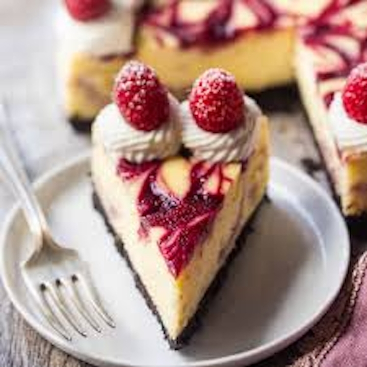 White Chocolate w/Raspberry Cheesecake.