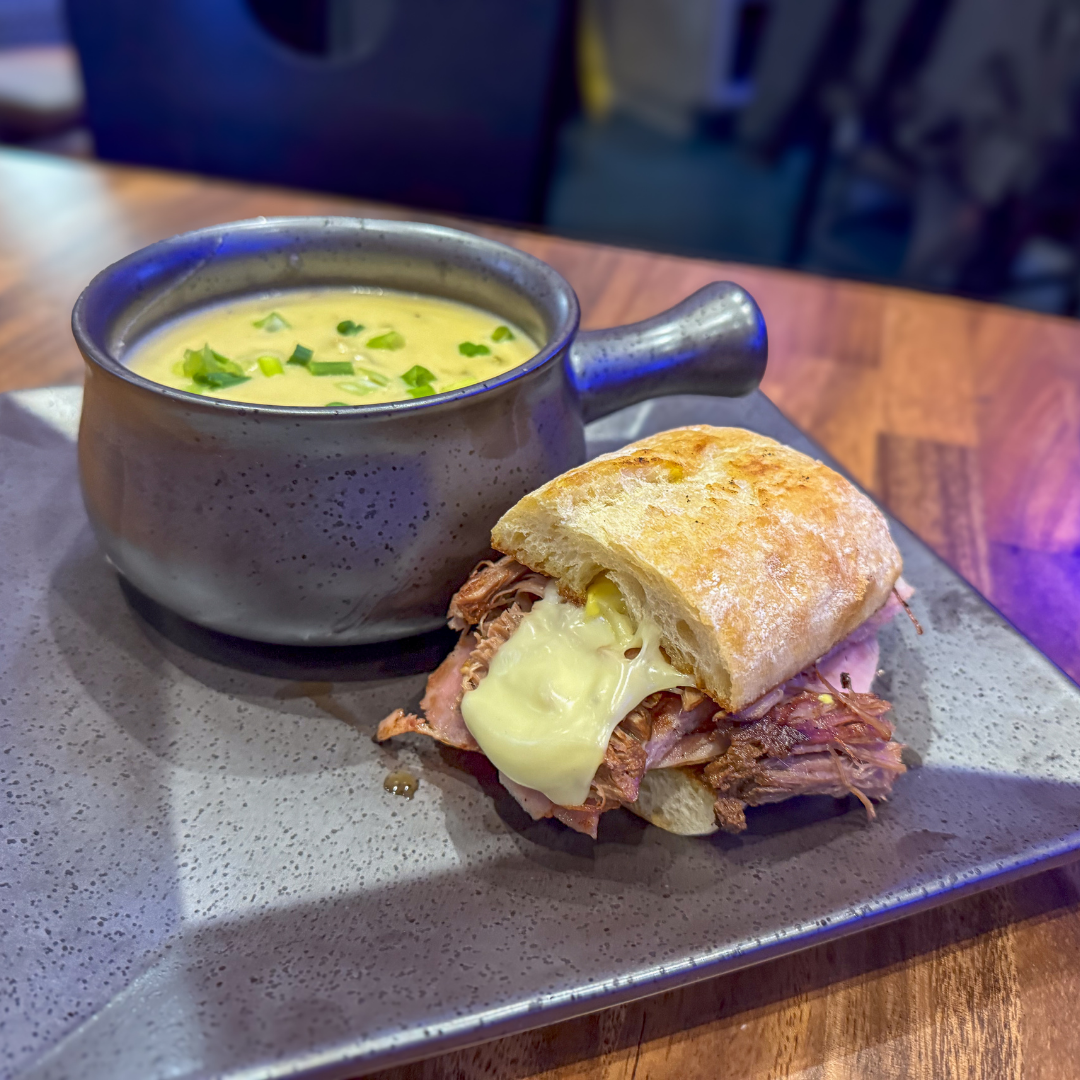 1/2 Cuban with Soup or Salad.