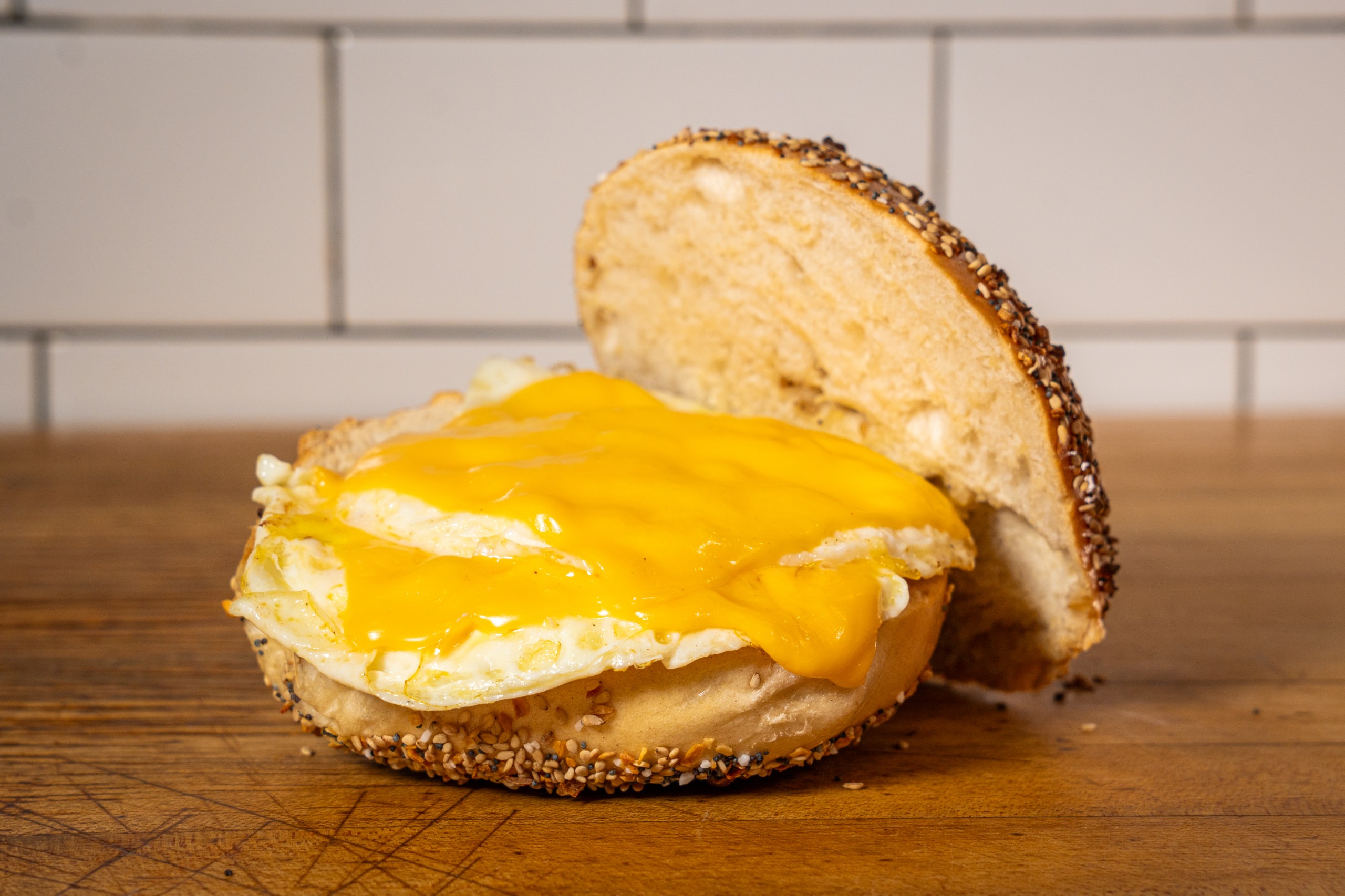 Bagel w/ 2 Eggs & Cheese.