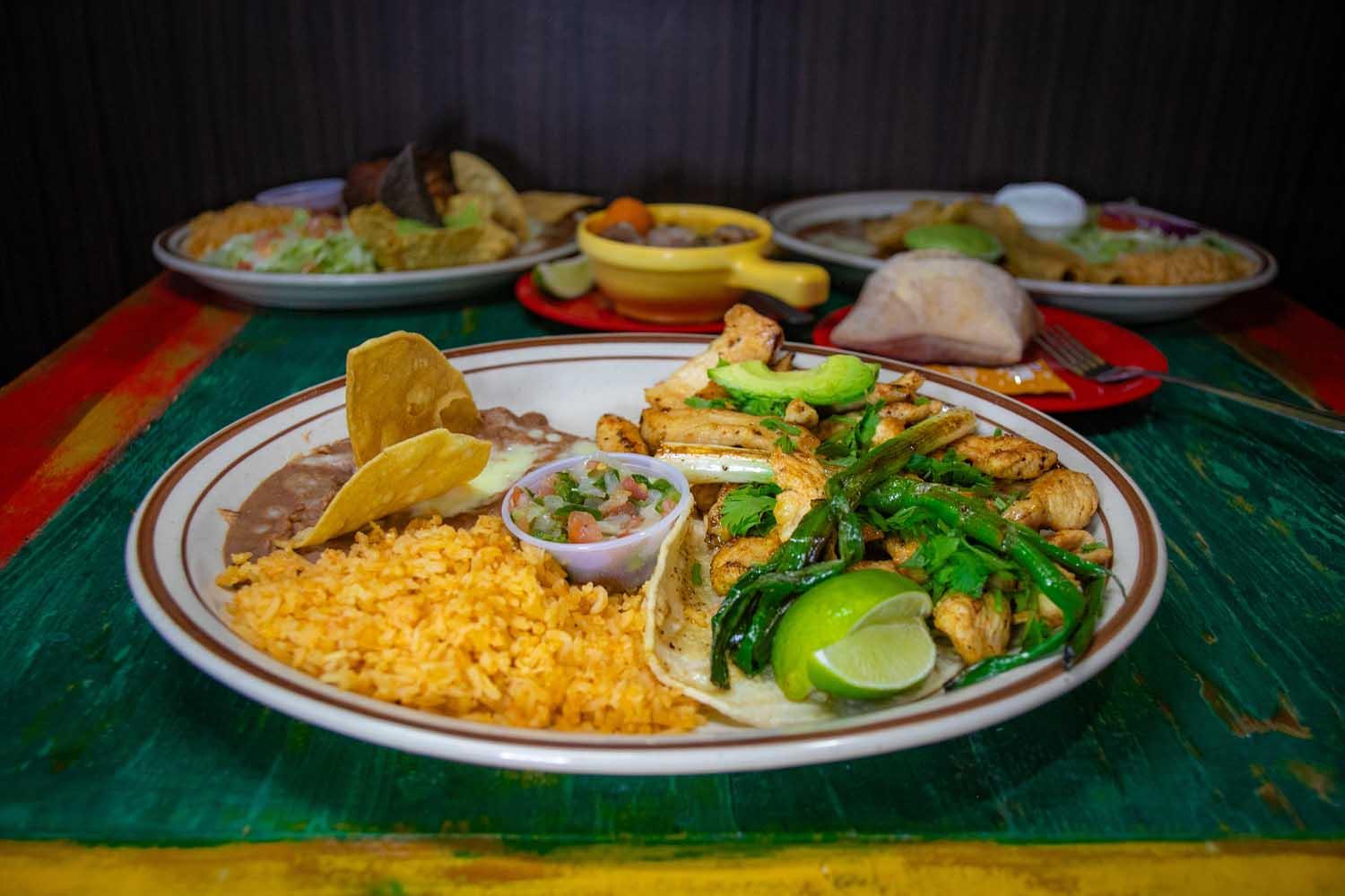 Chicken Fajita Taco Plate.