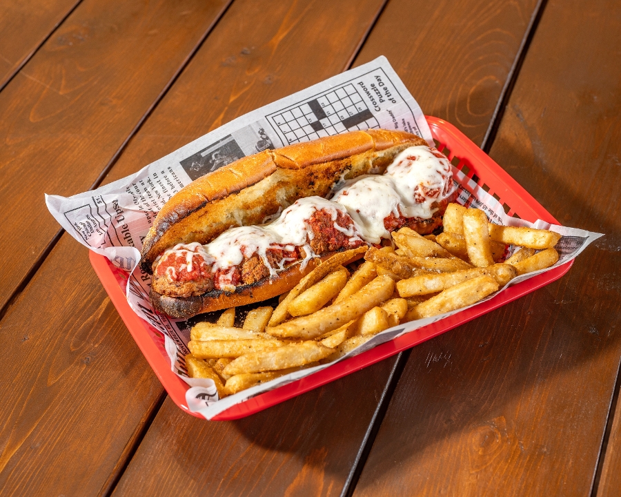 Meatball Sub w/ Fries.