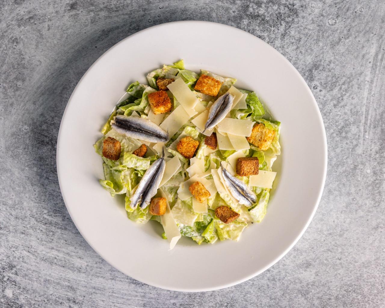 Traditional Caesar Salad.