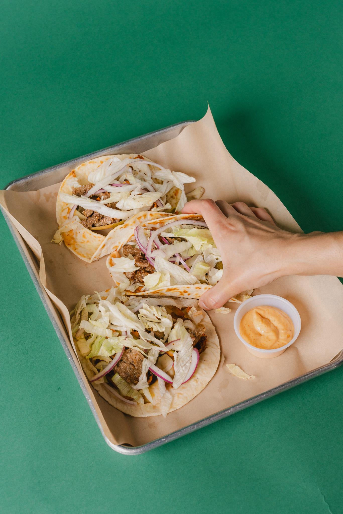 3 Beef Tacos.