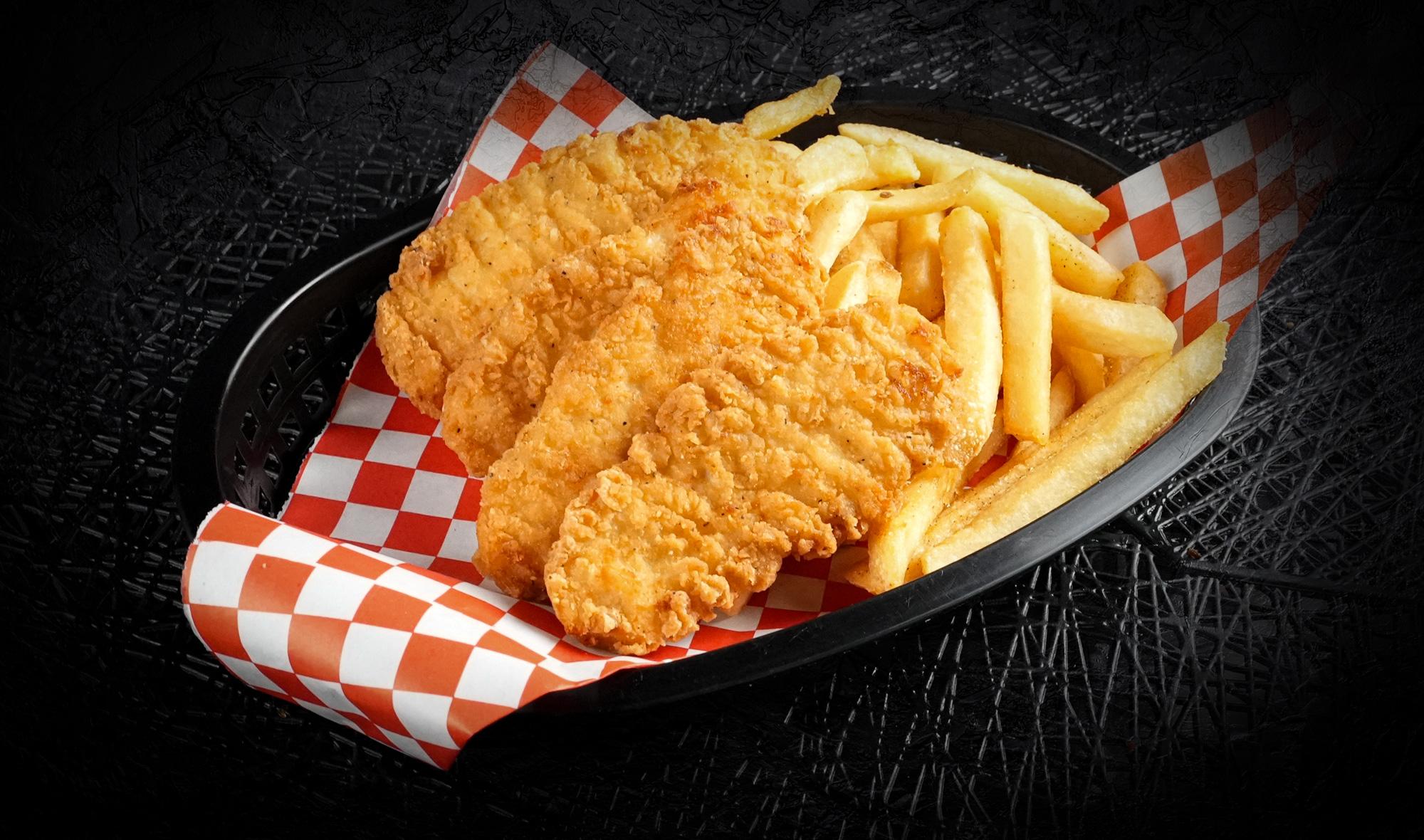 (4pc) Chicken Strip/ w fries.