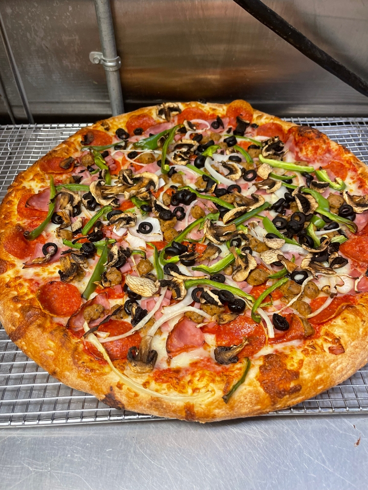 14in LARGE DELUX SPECIALTY PIZZA.