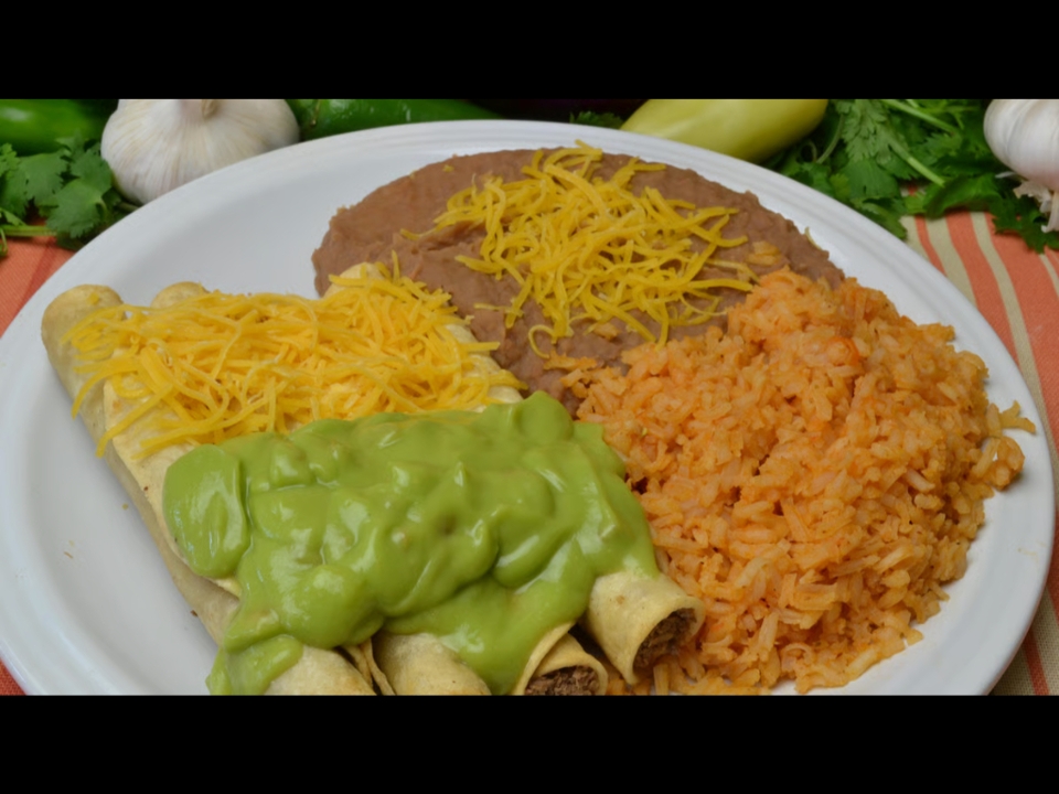 #4 Rolled Tacos Combo Plate.