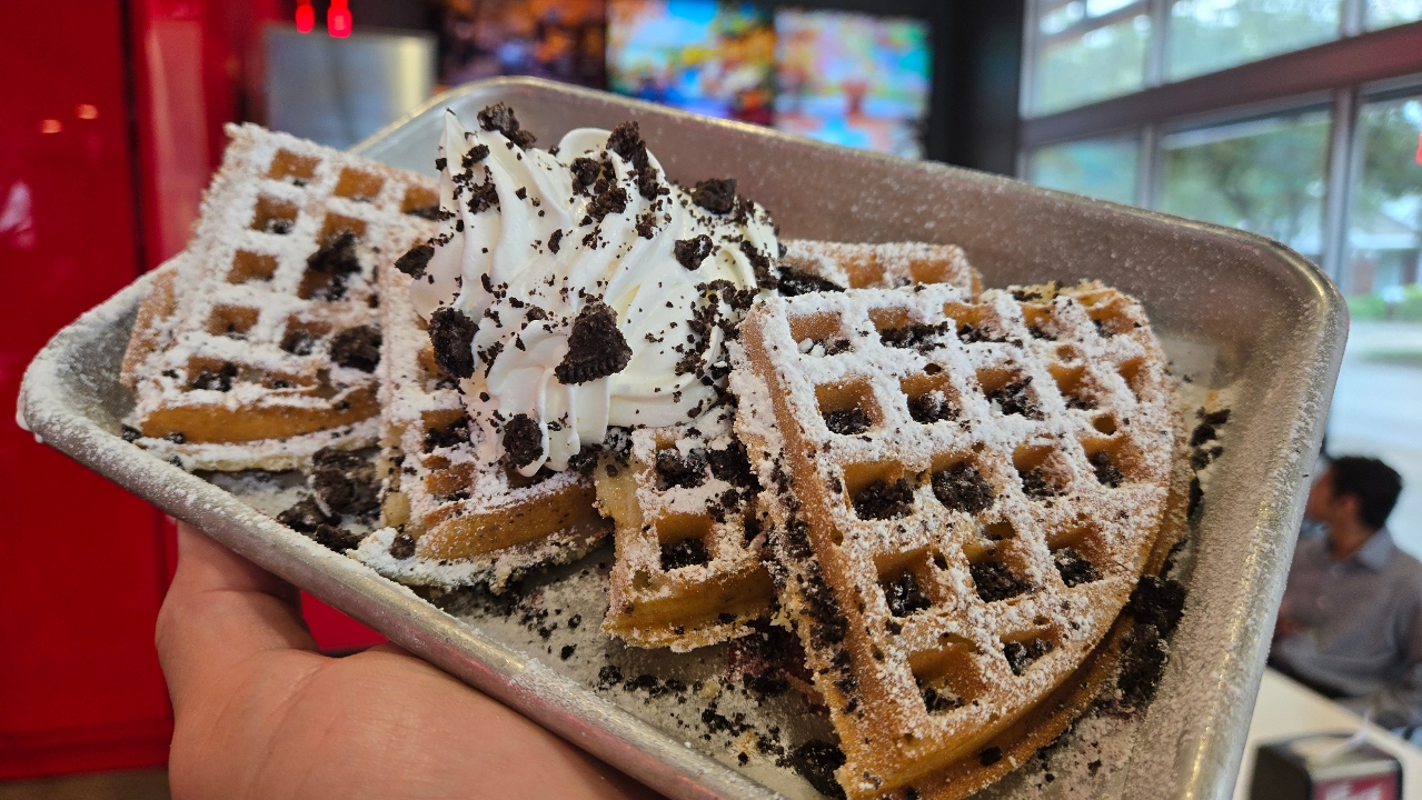 Oreo Cookies and Cream Waffle.