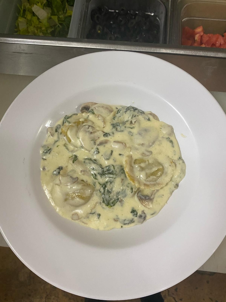 Portobello Ravioli With Spinach.