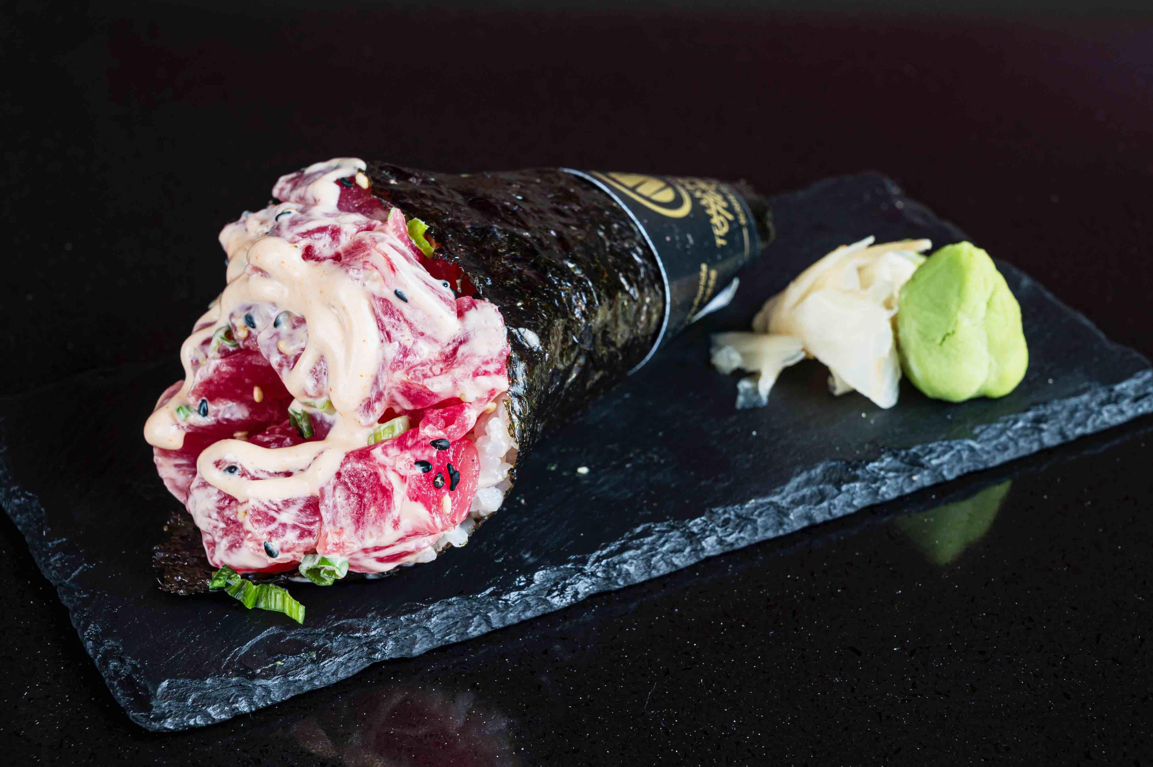 Spicy Tuna Hand Roll (Temaki).