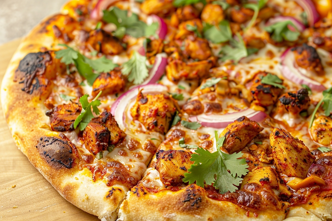 MEDIUM BUFFALO CHICKEN PIZZA.