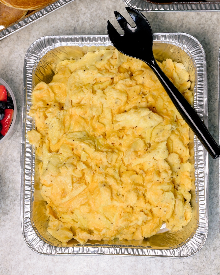 Pan of Scrambled Eggs.