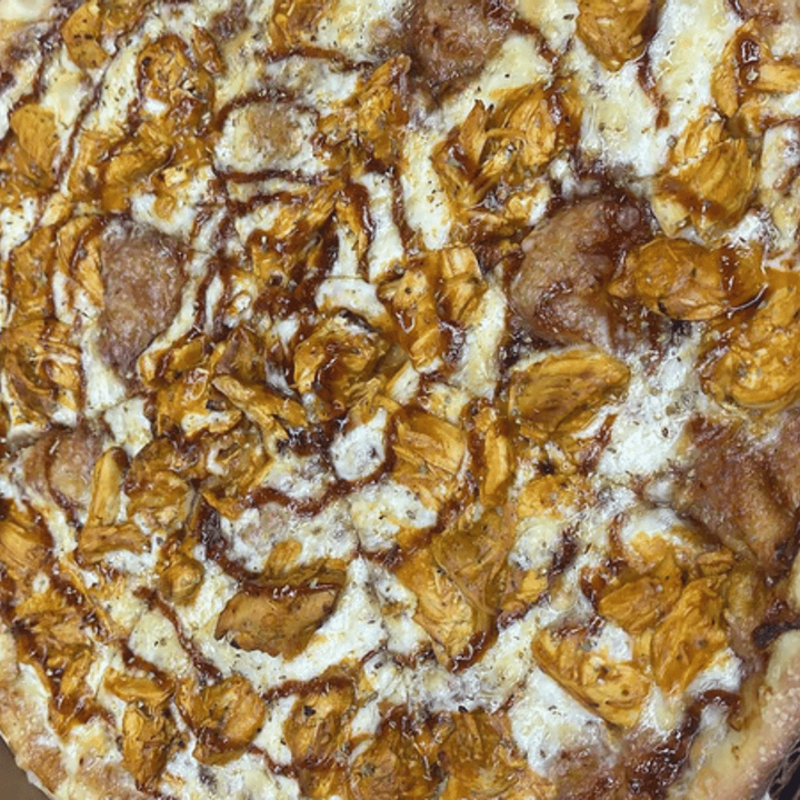Large BBQ Chicken Pizza.