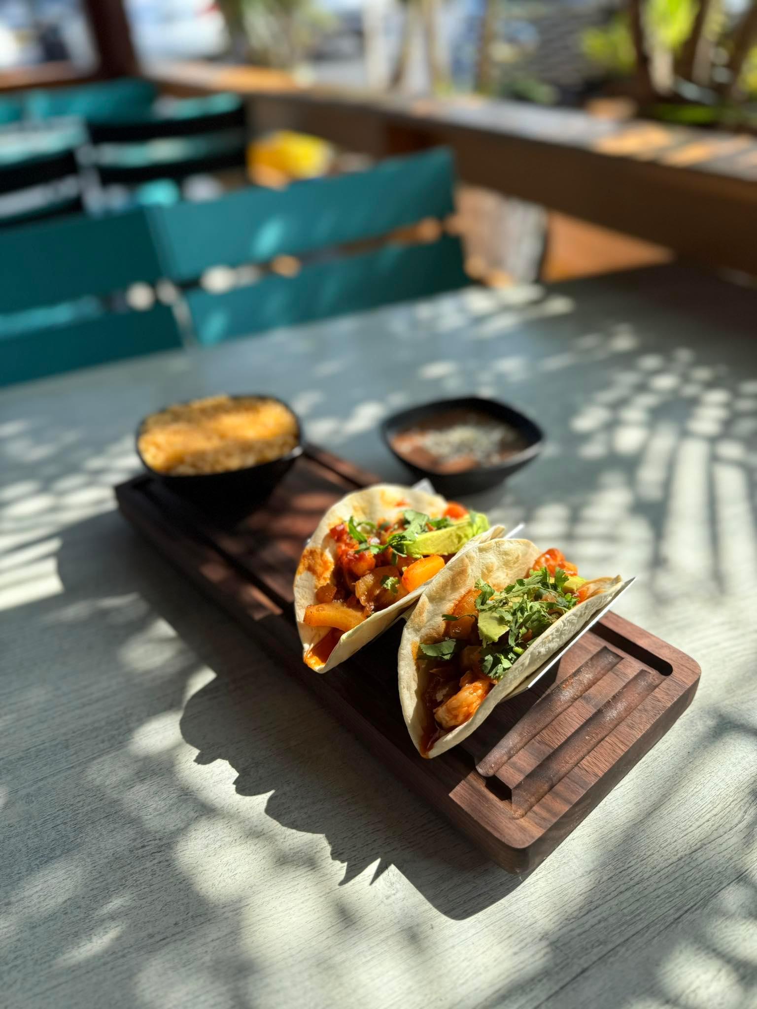 SHRIMP PINA TACOS.