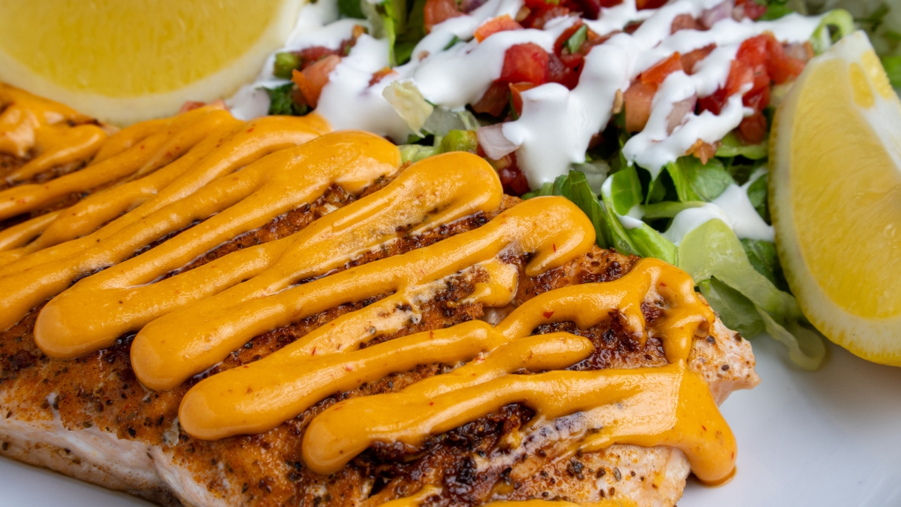 Fresh Blackened Salmon.