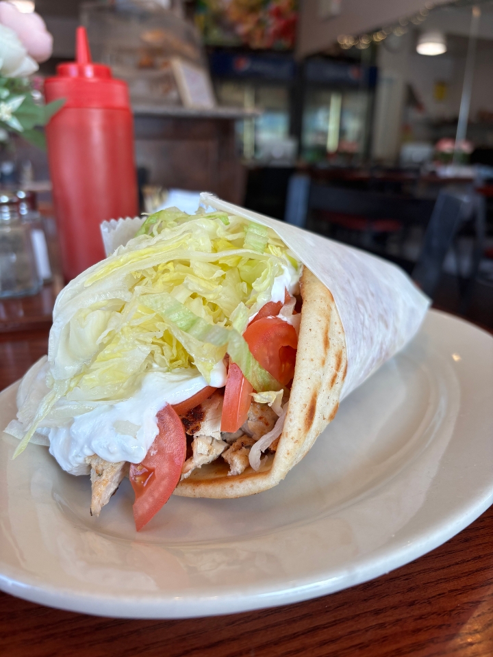 Chicken Ka-Bob on Pita.