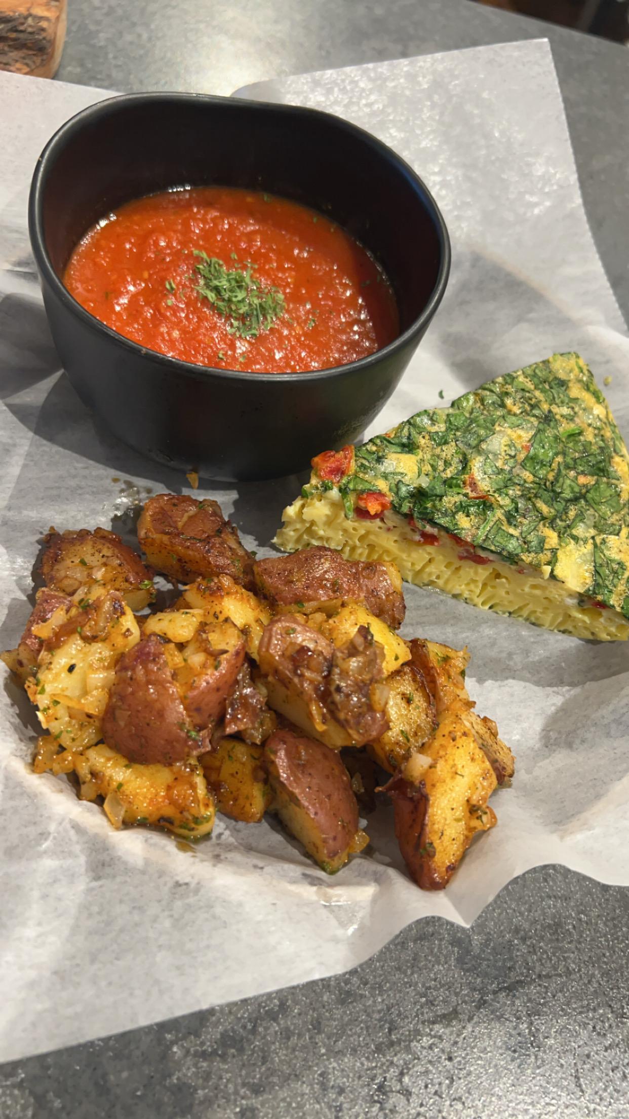 Spinach, Pepper, Egg Cheese Frittata.