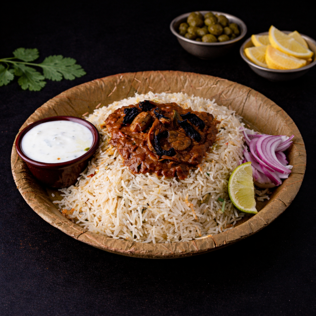 Ulavacharu Mushroom Pulao (Horse Gram Mushroom Pulao).